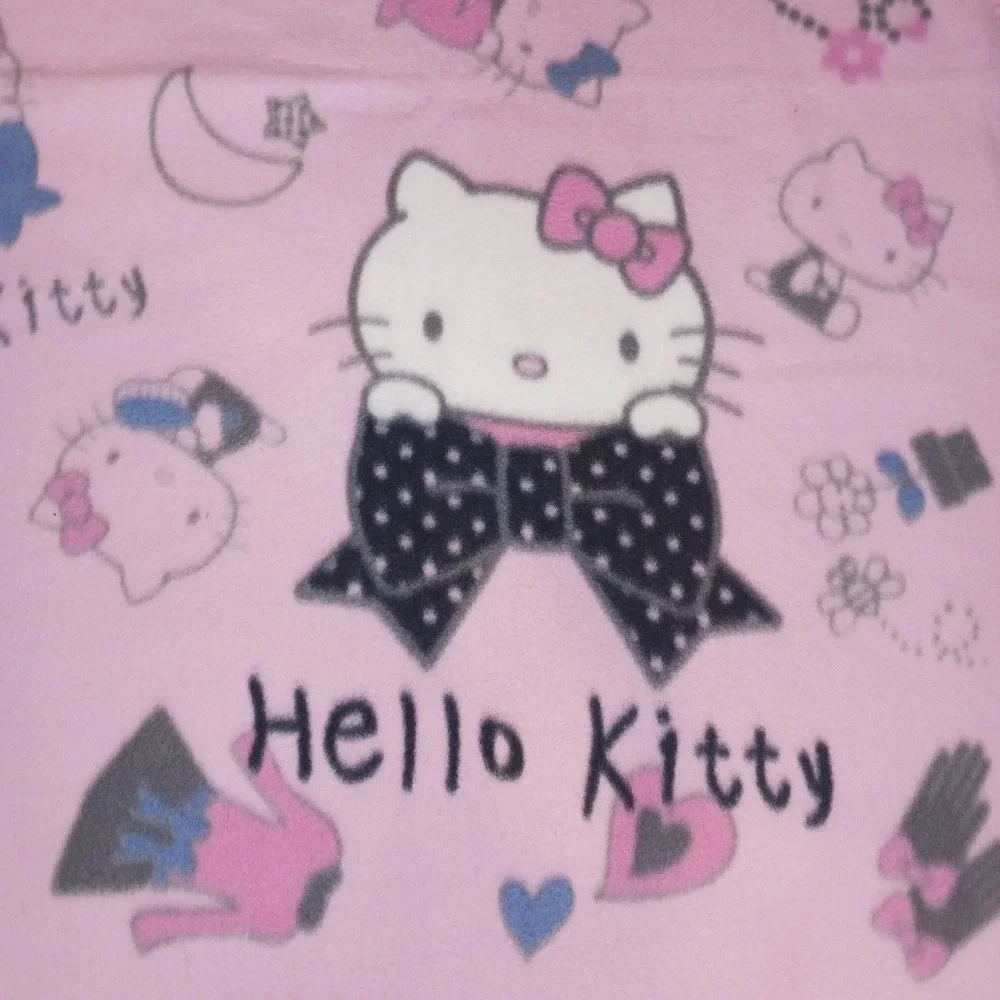 Vintage 2005 Sanrio Hello Kitty Fleece Throw Blanket Pink Y2K 51x40